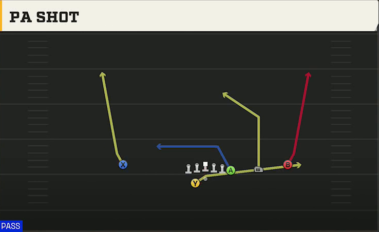 FIU Offense Gun Y Off Trips Wk PA Shot play diagram