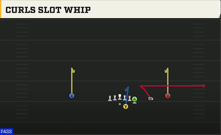 Miami Offense Gun Y Off Trips Curls Slot Whip play diagram