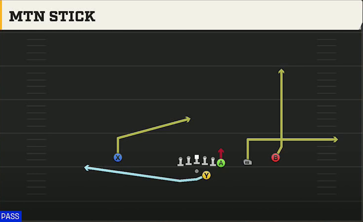 Rice Offense Gun Y Off Trips Mtn Stick play diagram