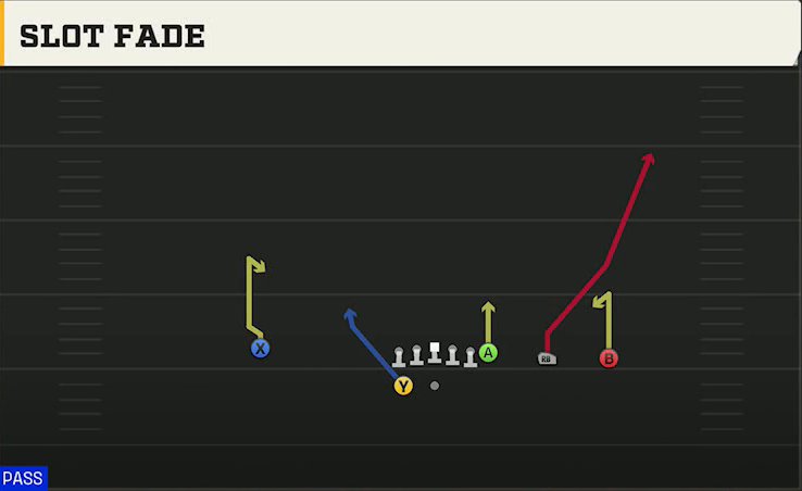 Washington Offense Gun Y Trips Wk Slot Fade play diagram