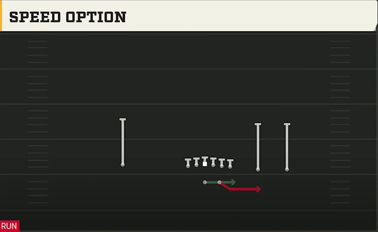 UTEP Offense Gun Y Trips Speed Option play diagram