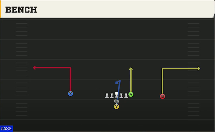 Option (Alternate Offense) I Form Pro Bench play diagram