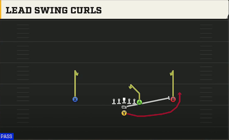 Minnesota Offense I Form Y Off Lead Swing Curls play diagram
