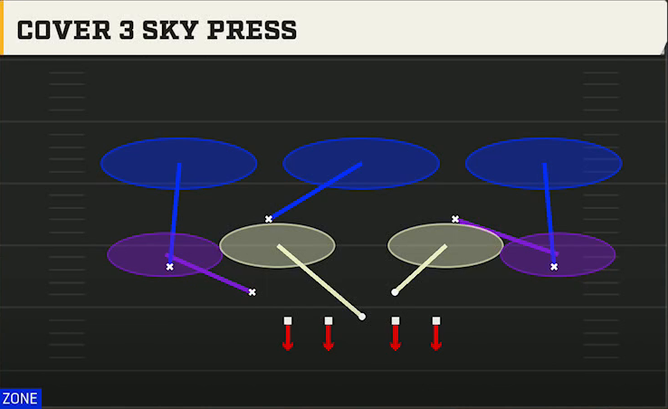 3-3-5 Three High Defense Nickel 2-4 Single Mug Cover 3 Sky Press play diagram