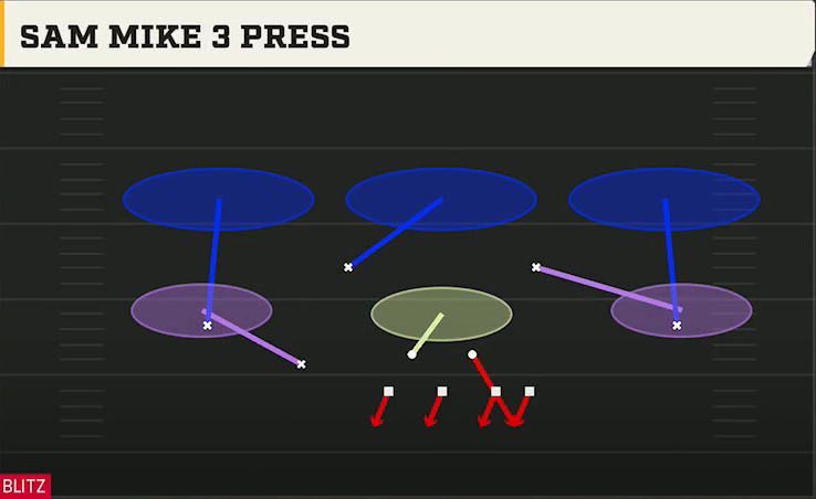 3-4 Defense Nickel 3-3 Mint Sam Mike 3 Press play diagram