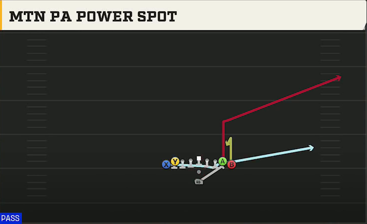 Georgia Tech Offense Pistol Ace Double Wing Mtn PA Power Spot play diagram