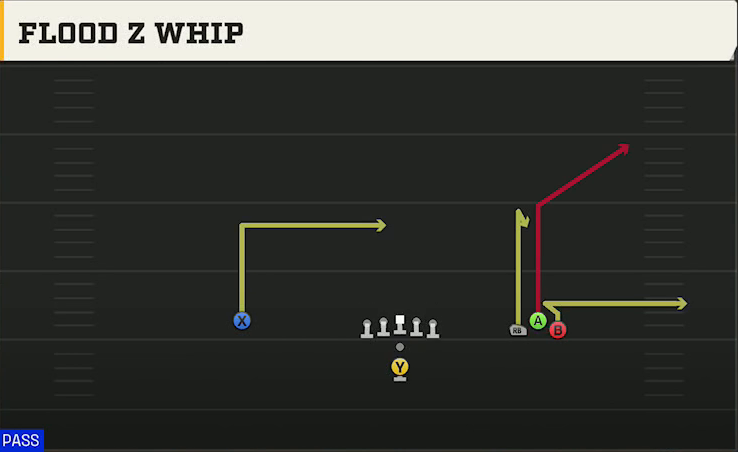 Washington State Offense Pistol Bunch Open Flood Z Whip play diagram
