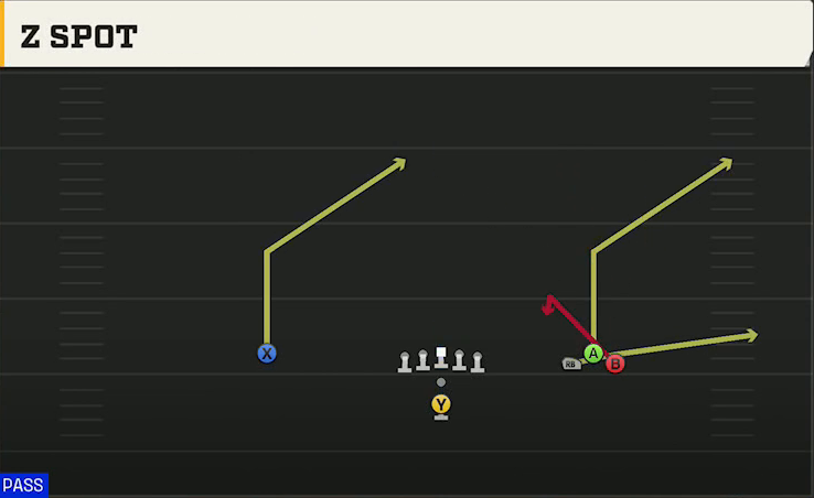 Washington State Offense Pistol Bunch Open Z Spot play diagram