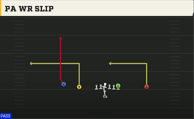 Georgia State Offense Pistol Doubles PA WR Slip play diagram