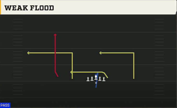 Wisconsin Offense Pistol Doubles Weak Flood play diagram