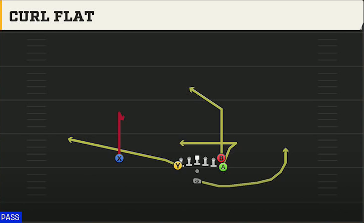 Rice Offense Pistol Wingback Tight Curl Flat play diagram