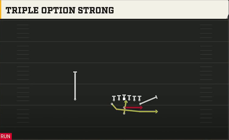 Rice Offense Pistol Wingback Tight Triple Option Strong play diagram