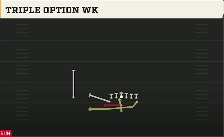 Rice Offense Pistol Wingback Tight Triple Option Wk play diagram
