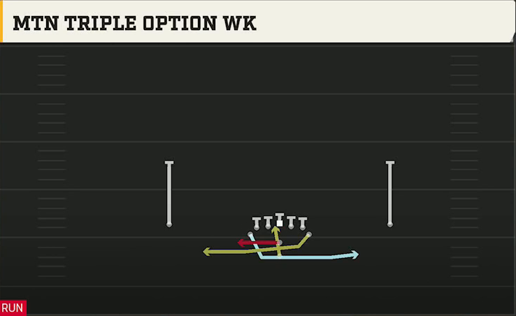 Option (Alternate Offense) Pistol Flexbone Mtn Triple Option Wk play diagram
