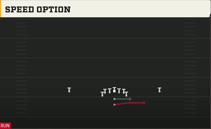Option (Alternate Offense) Pistol Flexbone Speed Option play diagram