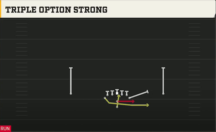 Option (Alternate Offense) Pistol Flexbone Triple Option Strong play diagram