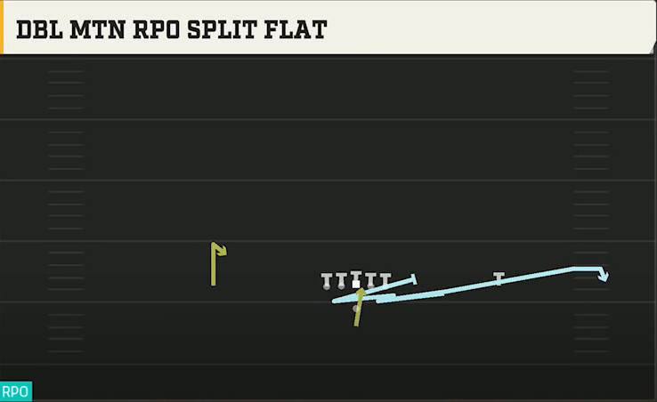 Kansas Offense Pistol Full Diamond Dbl Mtn RPO Split Flat play diagram