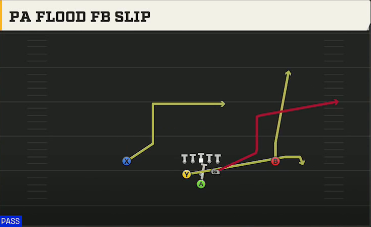 Air Force Offense Pistol Full House Pro PA Flood FB Slip play diagram