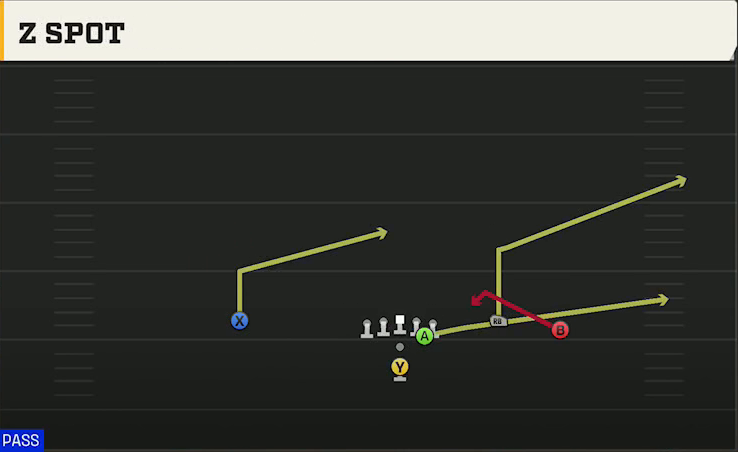 Cincinnati Offense Pistol Open Flex Z Spot play diagram