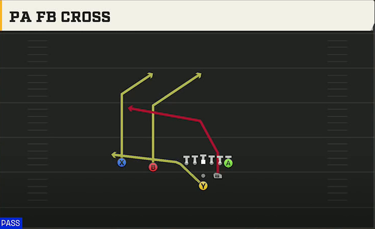 Wyoming Offense Pistol Strong Slot PA FB Cross play diagram