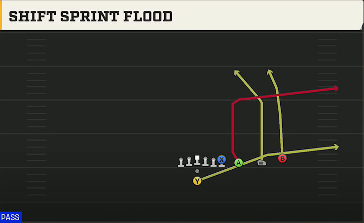 Florida Offense Pistol Trips Y Over Shift Sprint Flood play diagram