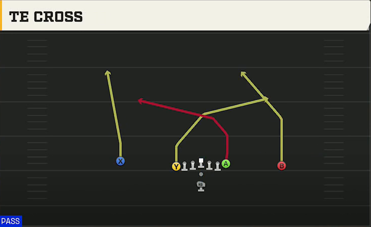 Nevada Offense Pistol U Off TE Cross play diagram