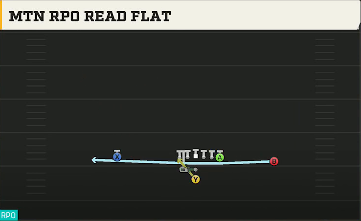 Ohio Offense Pistol Weak Mtn RPO Read Flat play diagram