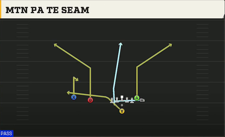 Coastal Carolina Offense Pistol Wing Slot Mtn PA Bears Seam play diagram