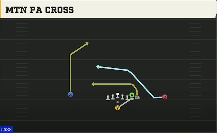 Oregon Offense Pistol Wing Mtn PA Cross play diagram