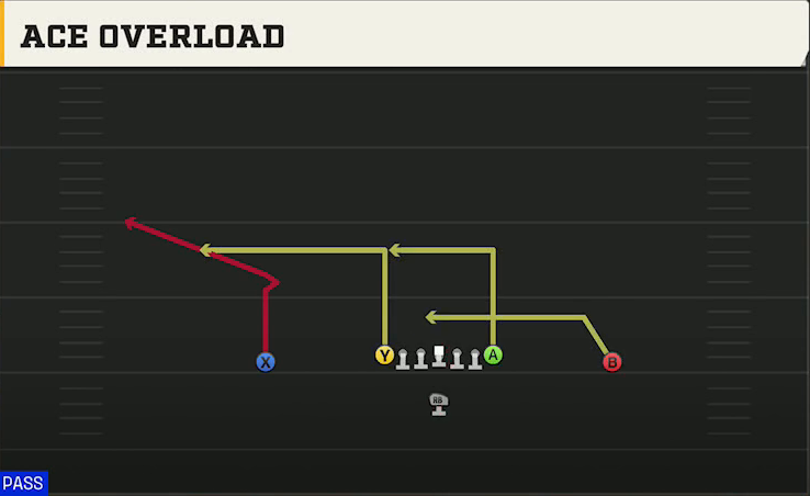 Washington Offense Singleback Ace Ace Overload play diagram