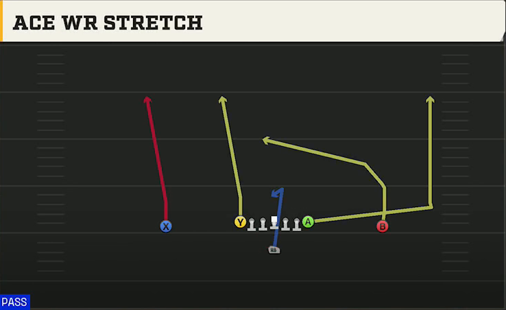 Washington Offense Singleback Ace Ace WR Stretch play diagram