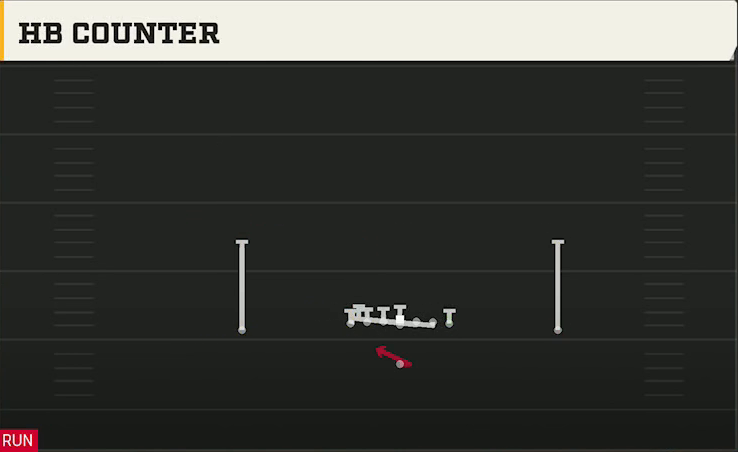 Washington Offense Singleback Ace HB Counter play diagram