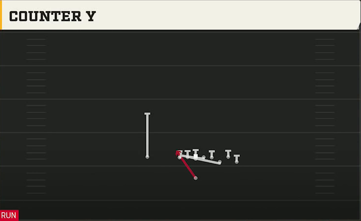 Charlotte Offense Singleback Bunch Ace Counter Y play diagram