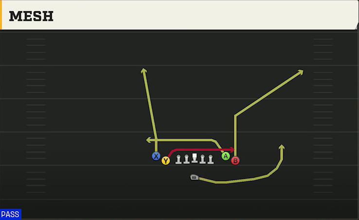 Minnesota Offense Singleback Tight Flex Mesh play diagram