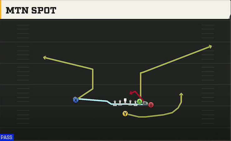 Boise State Offense Singleback Wing Pair Mtn Spot play diagram