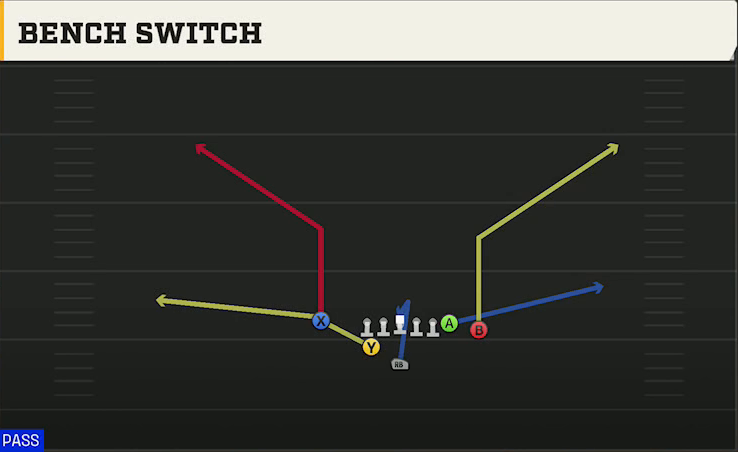 Washington Offense Weak I Close Bench Switch play diagram
