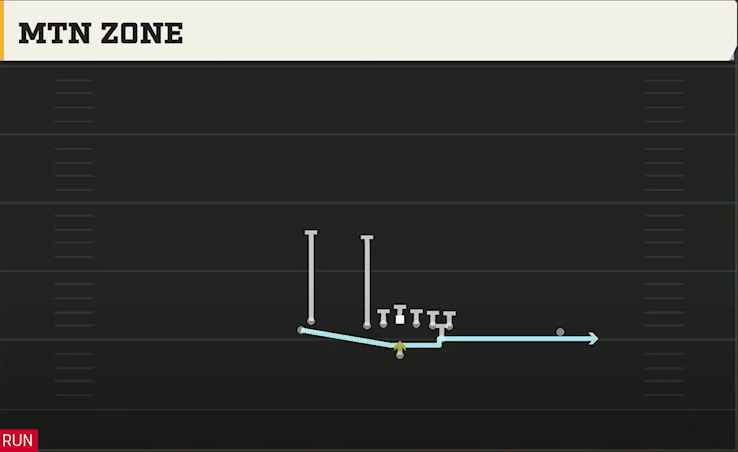 Florida State Offense Wildcat Slot Flex Mtn Zone play diagram