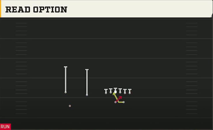 Michigan Offense Wildcat Trips TE Read Option play diagram