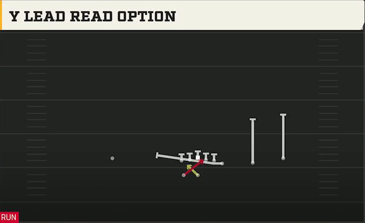 Michigan Offense Wildcat Wing Trips Wk Y Lead Read Option play diagram