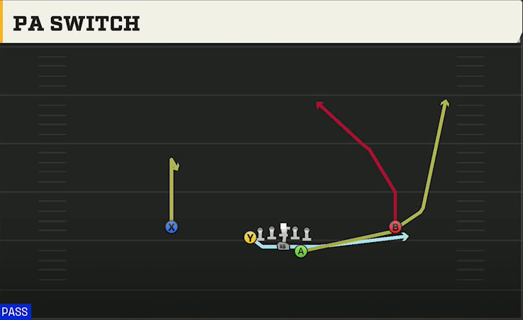 Air Force Offense Wingbone Normal PA Switch play diagram