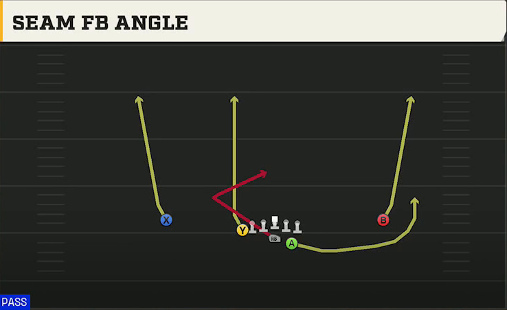 Air Force Offense Wingbone Normal Seam FB Angle play diagram