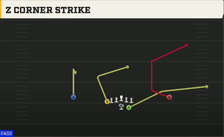 Air Force Offense Wingbone Normal Z Corner Strike play diagram