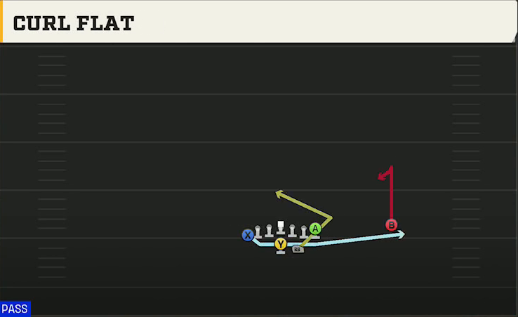 Option (Alternate Offense) Wingbone Split Wing Z Curl Flat play diagram