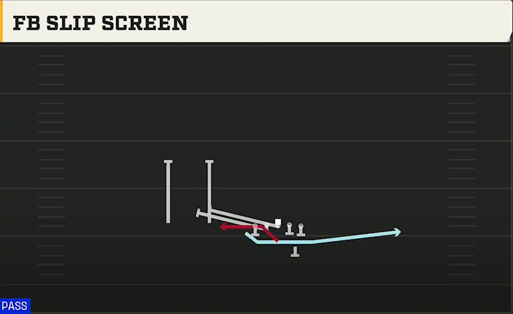 Air Force Offense Wingbone Trips Over FB Slip Screen play diagram